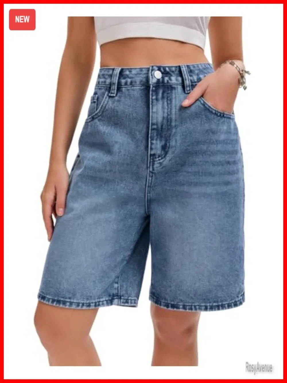 High Waisted Wide Leg Denim Shorts Y2K Baggy Bermuda Shorts